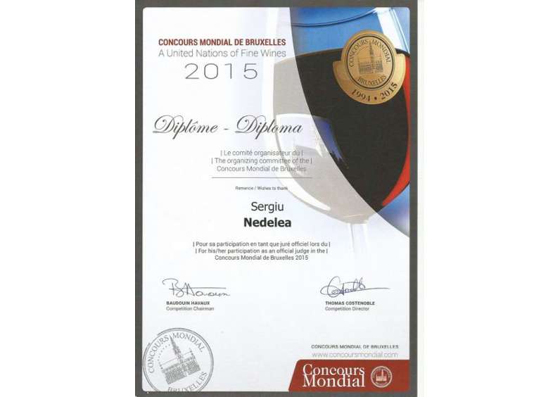 Diploma Concours Mondial de Bruxelles 2015